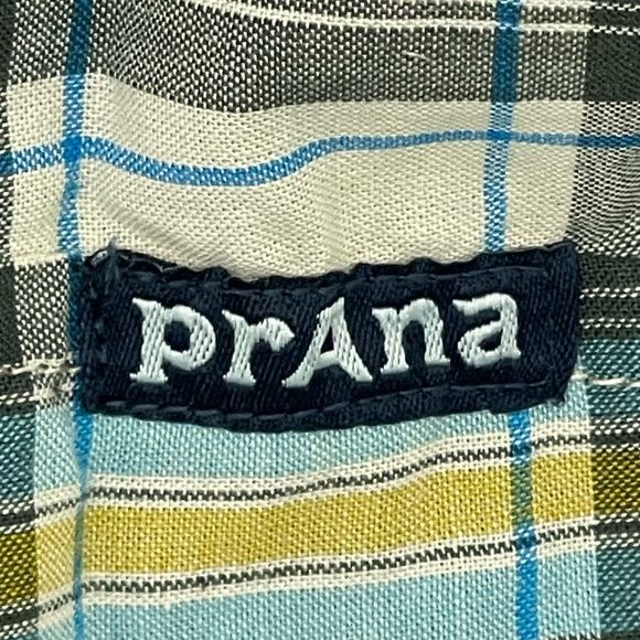 Prana Graden Shirt Men's Large 80% Organic Woven Cotton 20% Poly, Color Stone - Picture 2 of 7